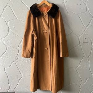 South Wind by Kamen Long 100% Cashmere Coat Mink Collar